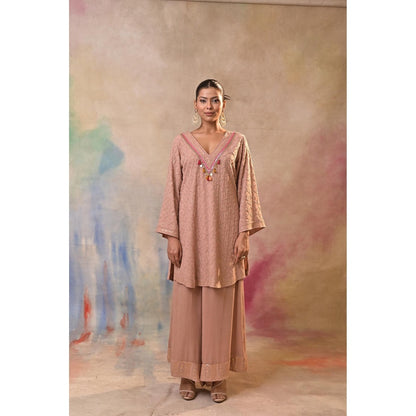 Jasashi Pink Palazzo with Kurta (Set of 2)