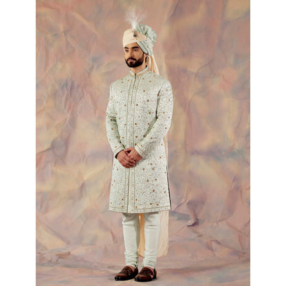 Jatin Malik The Blue Momentum Sherwani & Kurta (Set of 4)
