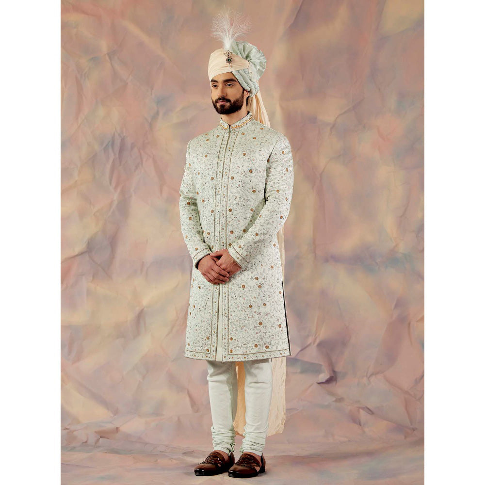 Jatin Malik The Blue Momentum Sherwani (Set of 5)