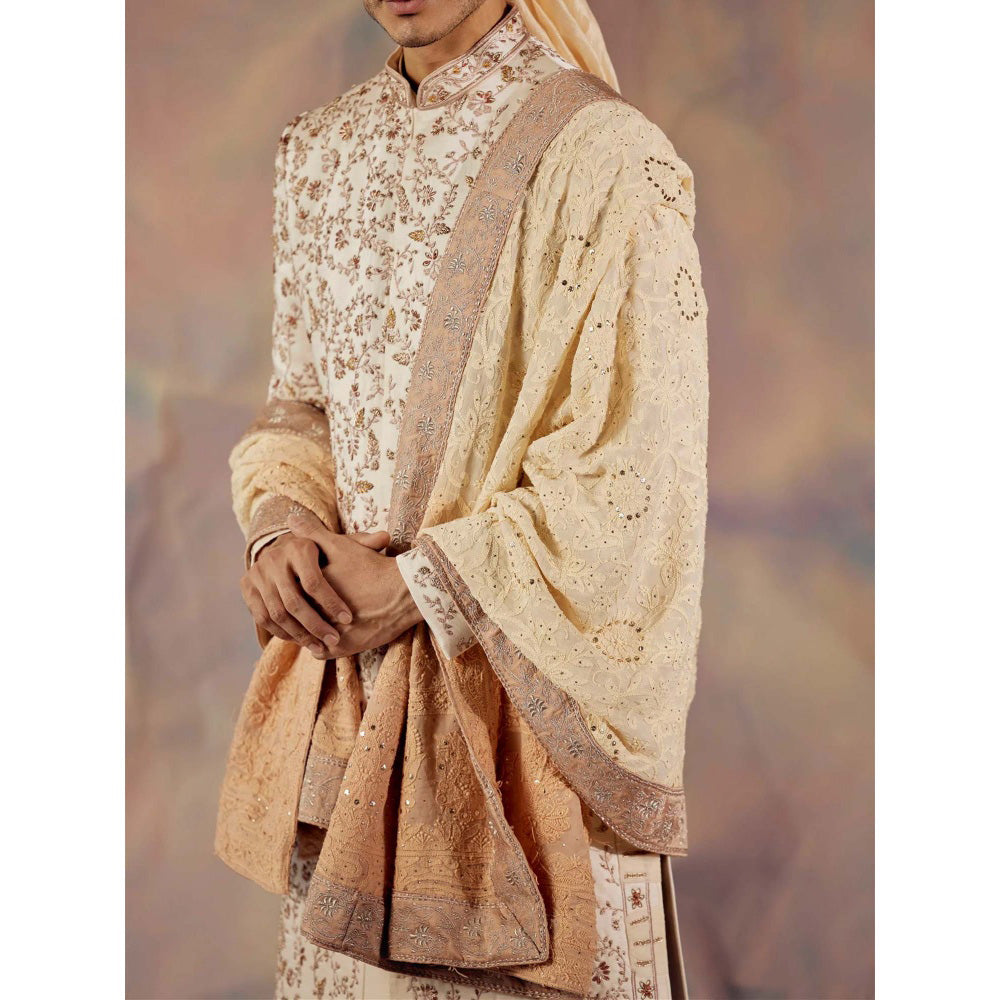 Jatin Malik Off White Rendezvous Sherwani (Set of 5)