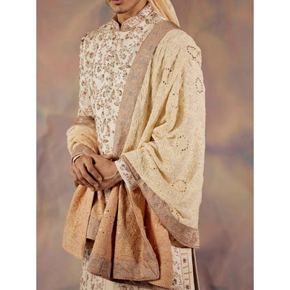 Jatin Malik Off White Rendezvous Sherwani (Set of 5)