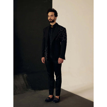 Jatin Malik Black Rhombus Tux (Set of 3)