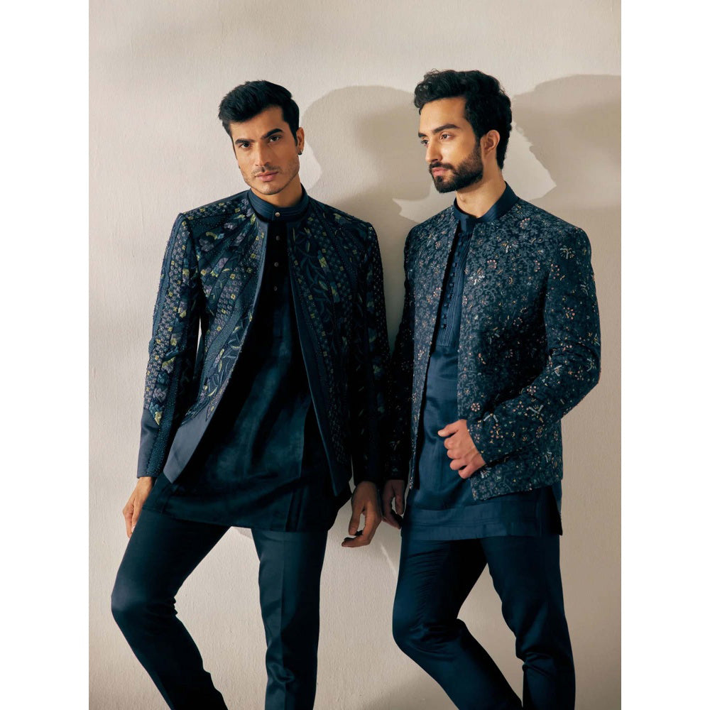 Jatin Malik Blue Page-3 Short Jacket (Set of 3)