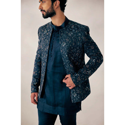 Jatin Malik Blue Page-3 Short Jacket (Set of 3)