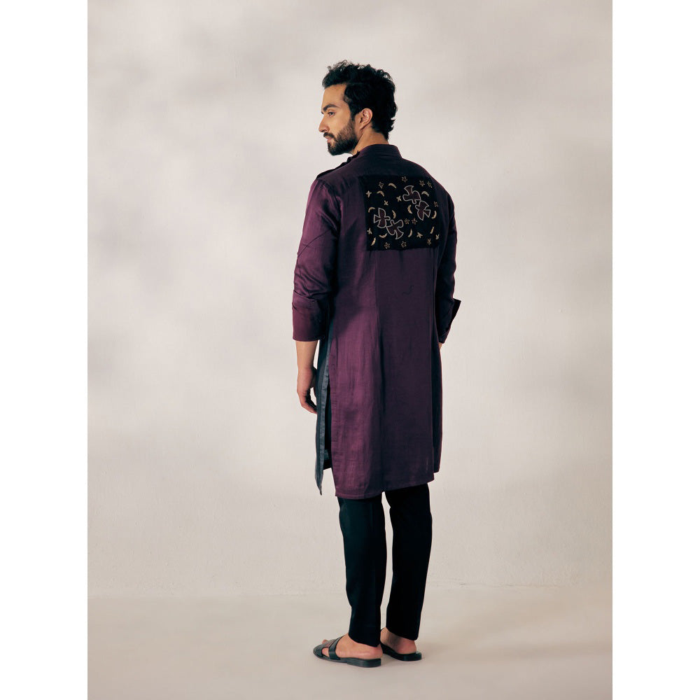 Jatin Malik Multi Medley Panelled Kurta (Set of 2)