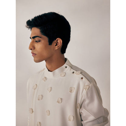 Jatin Malik White Applique Kurta (Set of 2)