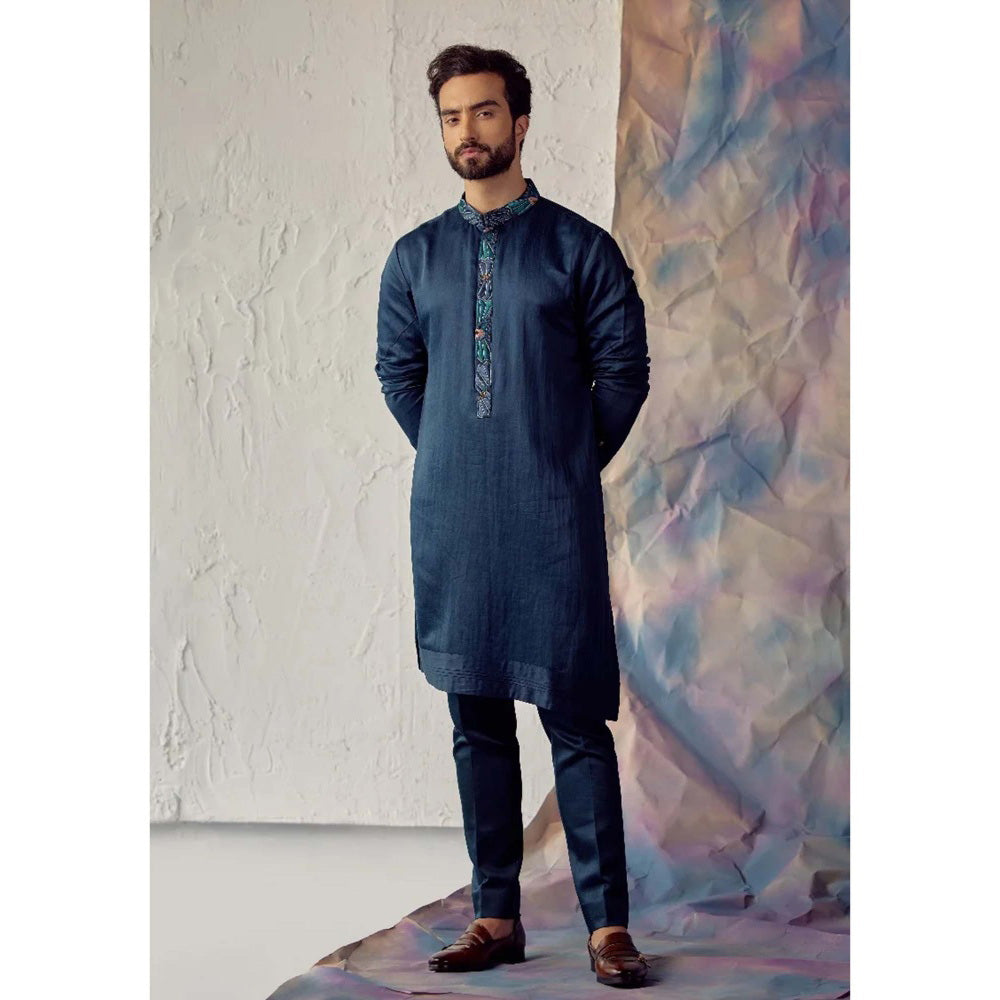Jatin Malik Blue Phukari Kurta (Set of 2)