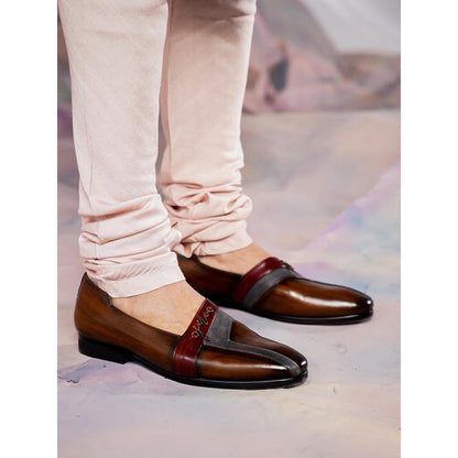Jatin Malik Tan V-Strap Loafers