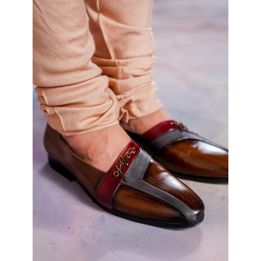 Jatin Malik Tan V-Strap Loafers