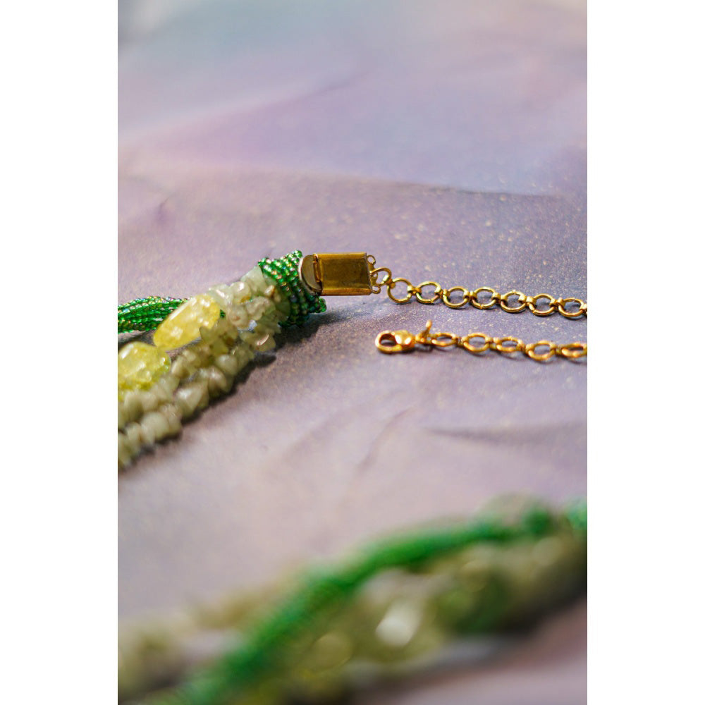 Jatin Malik Lime Gemstone Neckpiece