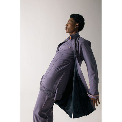 Jatin Malik English Purpul Overcoat