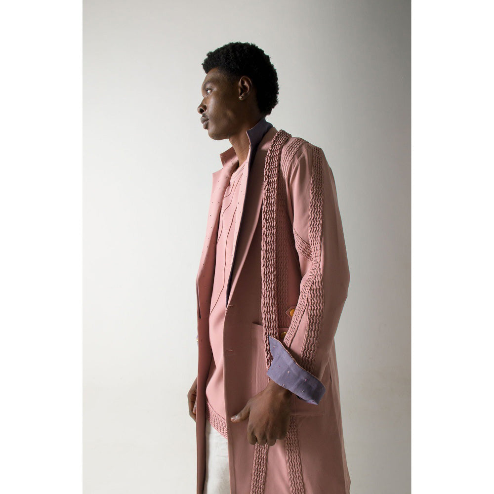 Jatin Malik Mr. Pink Overcoat (Set of 2)