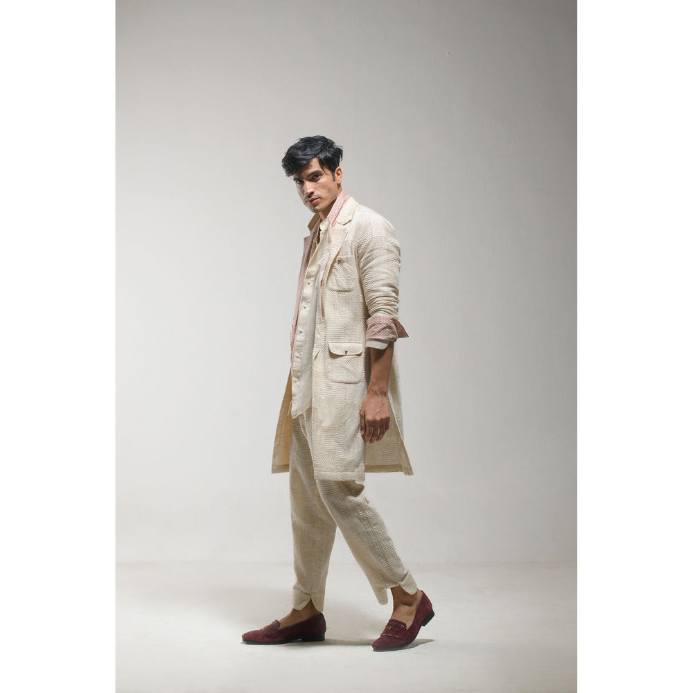 Jatin Malik Beige Overcoat