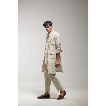 Jatin Malik Beige Overcoat