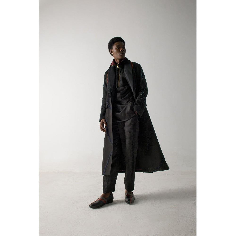 Jatin Malik Orange is the new Black Overcoat (Set of 3)