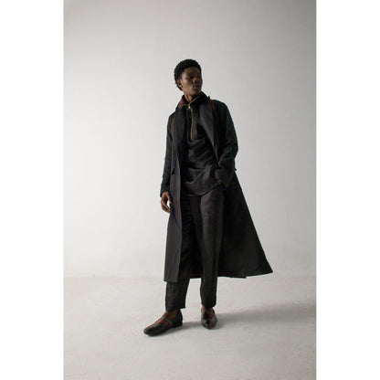 Jatin Malik Orange is the new Black Overcoat (Set of 3)