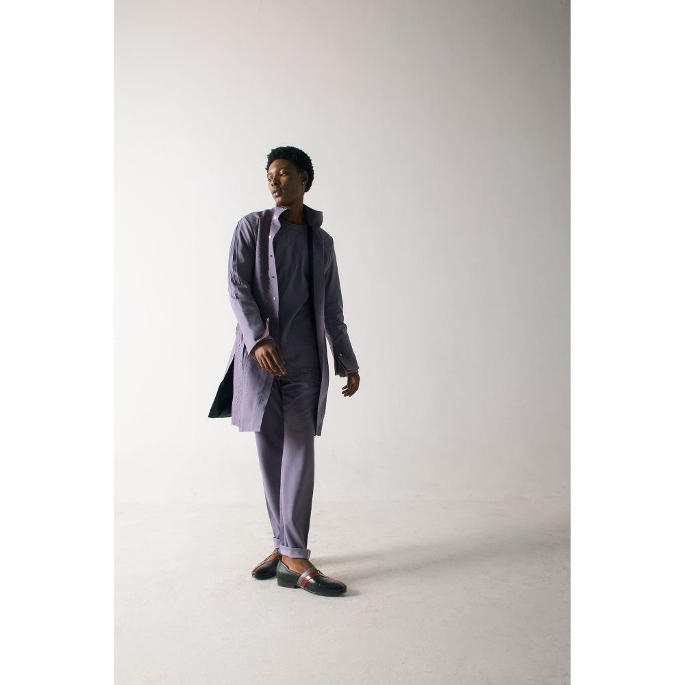 Jatin Malik English Purpul Overcoat (Set of 3)