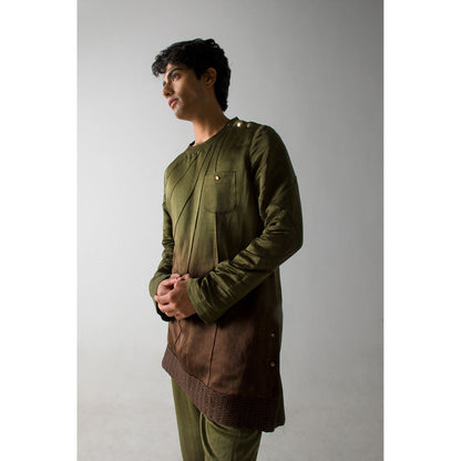 Jatin Malik Mr. Olive in Brown Shacket (Set of 3)