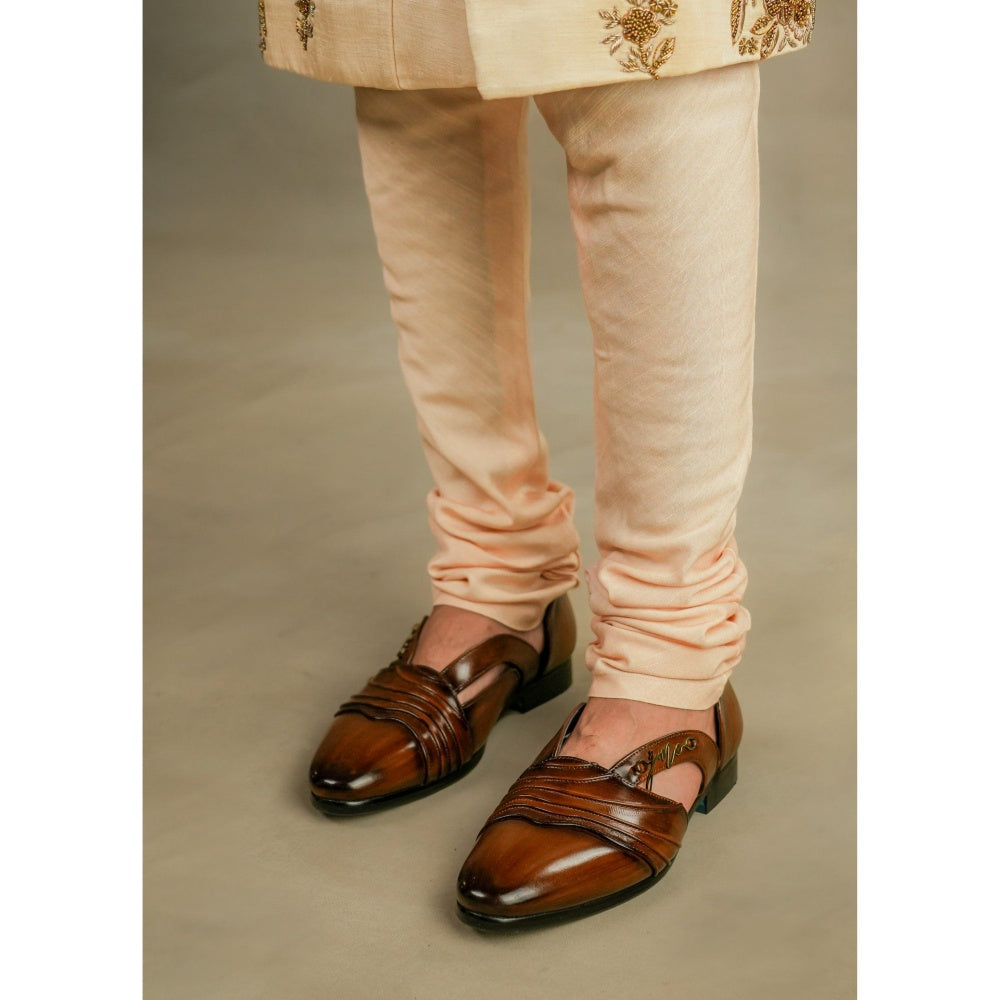 Jatin Malik Frosted Almond Sherwani (Set of 3)