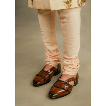 Jatin Malik Frosted Almond Sherwani (Set of 3)