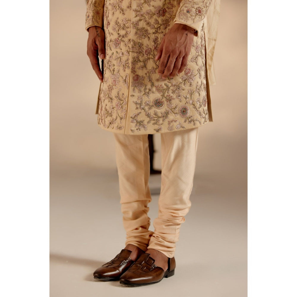 Jatin Malik Pale Gold Sherwani (Set of 3)