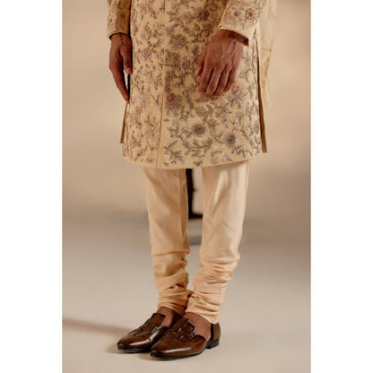 Jatin Malik Pale Gold Sherwani (Set of 3)