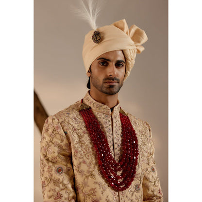 Jatin Malik Pale Gold Sherwani (Set of 5)