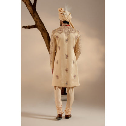 Jatin Malik Pale Gold Sherwani (Set of 5)