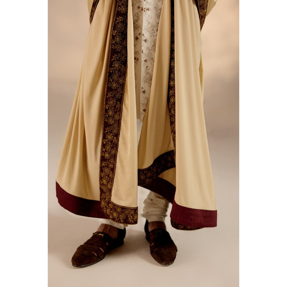 Jatin Malik Rouge Wane Sherwani with Safa & Stole (Set of 5)
