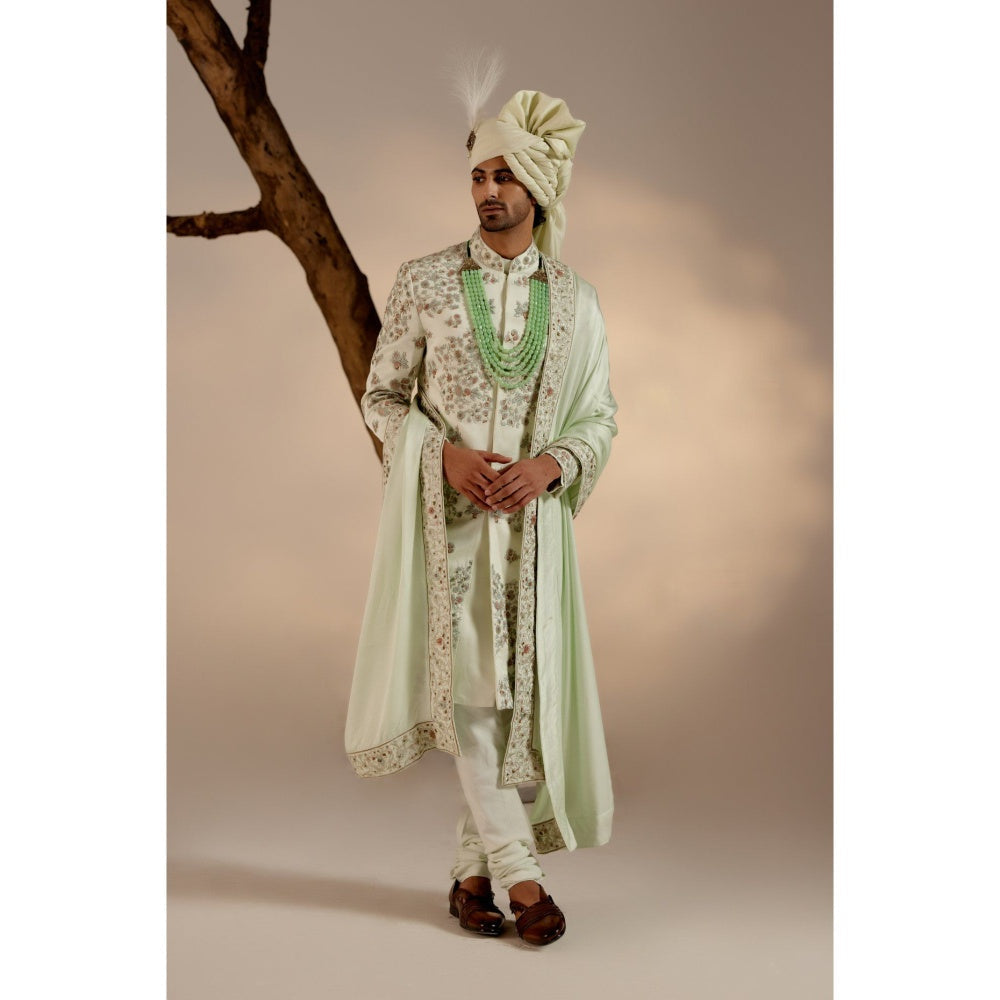 Jatin Malik The Elegant Groom Sherwani with Safa (Set of 4)