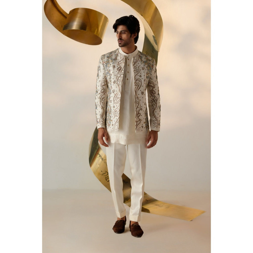 Jatin Malik Eleven Short Jacket with Kurta & Trouser (Set of 3)