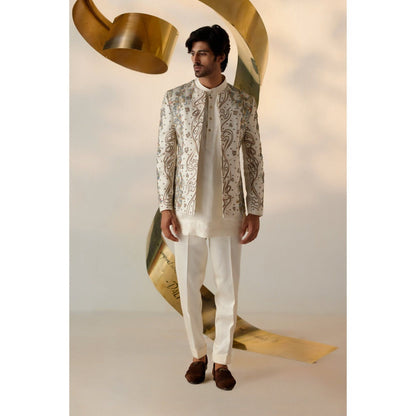 Jatin Malik Eleven Short Jacket with Kurta & Trouser (Set of 3)