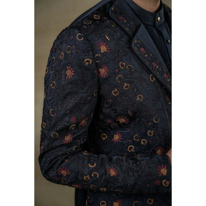 Jatin Malik Midnight Rose Short Jacket with Kurta & Trouser (Set of 3)