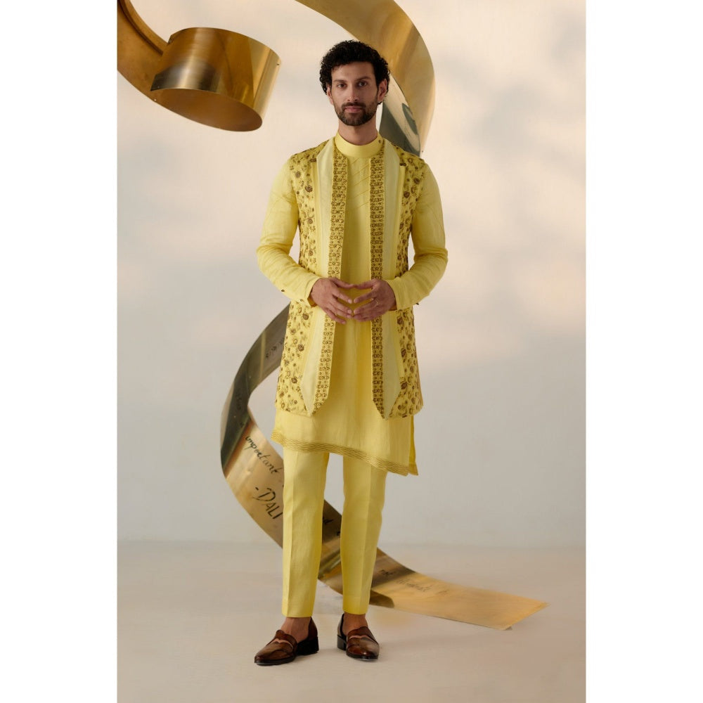 Jatin Malik Summer Love Shrug with Kurta & Trouser (Set of 3)