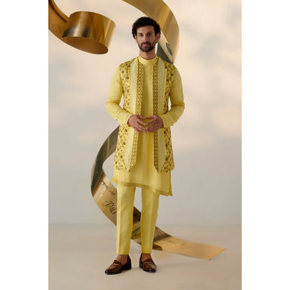 Jatin Malik Summer Love Shrug with Kurta & Trouser (Set of 3)