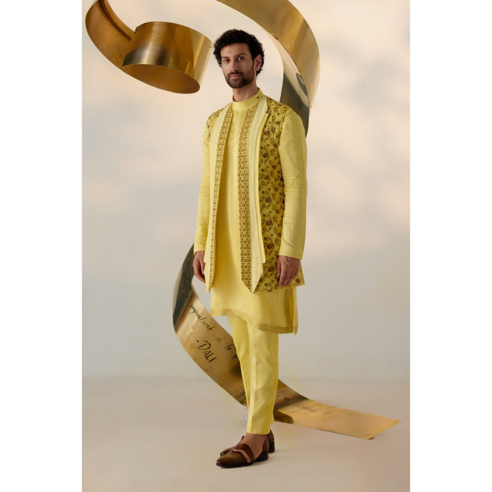 Jatin Malik Summer Love Shrug with Kurta & Trouser (Set of 3)