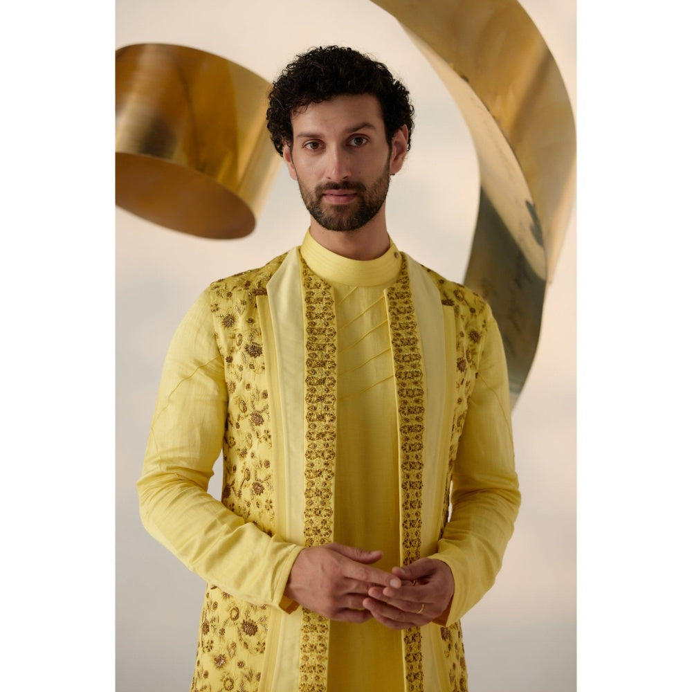 Jatin Malik Summer Love Shrug with Kurta & Trouser (Set of 3)