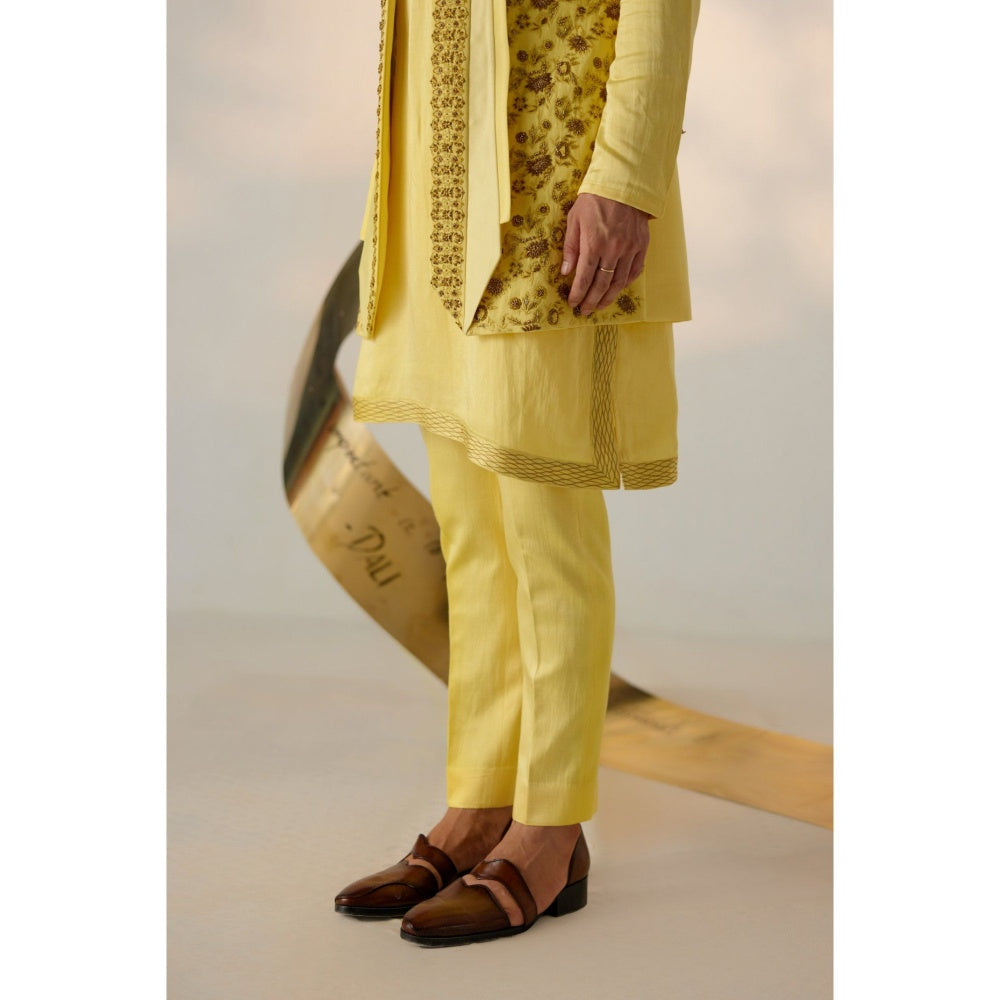 Jatin Malik Summer Love Shrug with Kurta & Trouser (Set of 3)