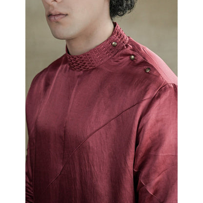 Jatin Malik Scarlet Kurta (Set of 2)