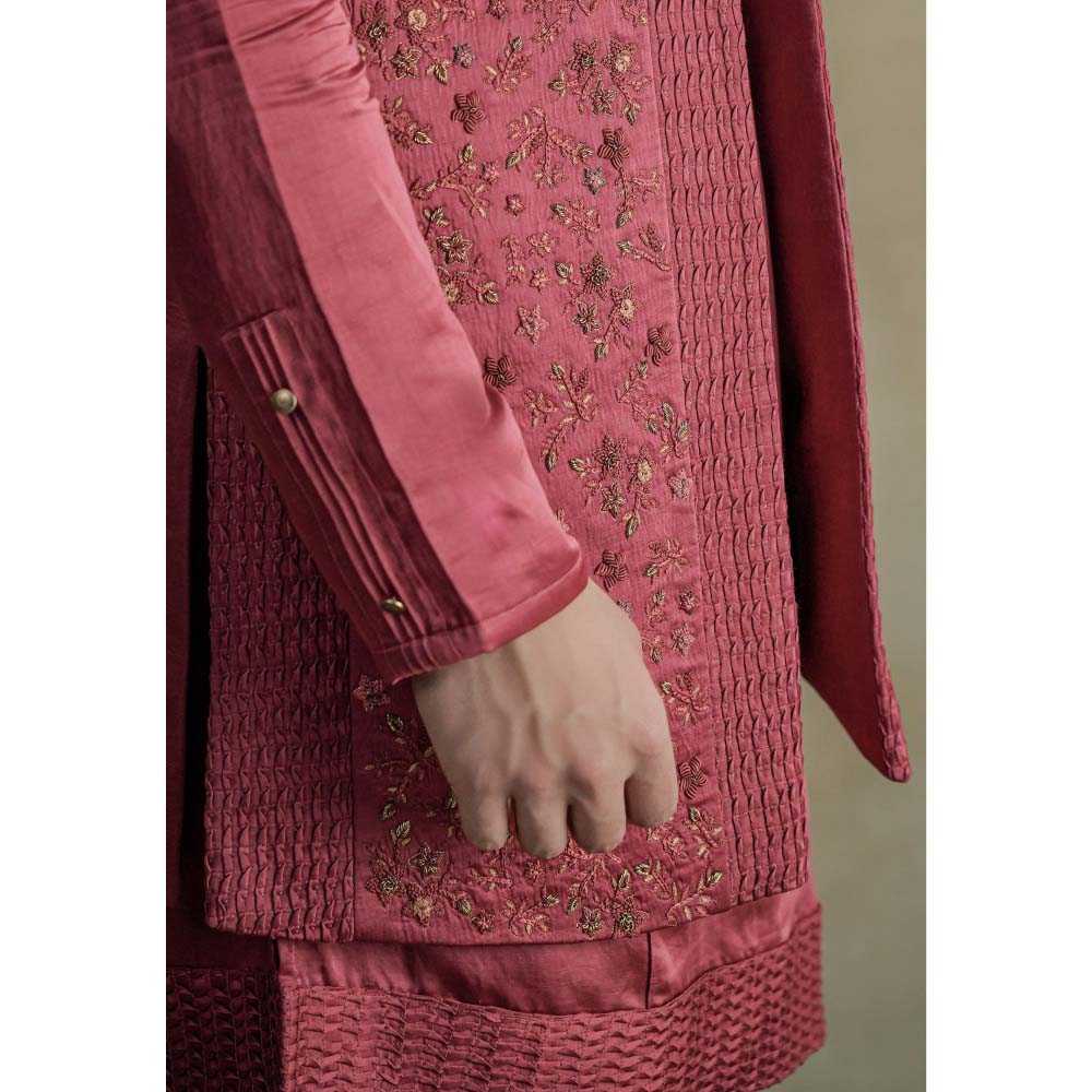 Jatin Malik Scarlet Kurta (Set of 2)