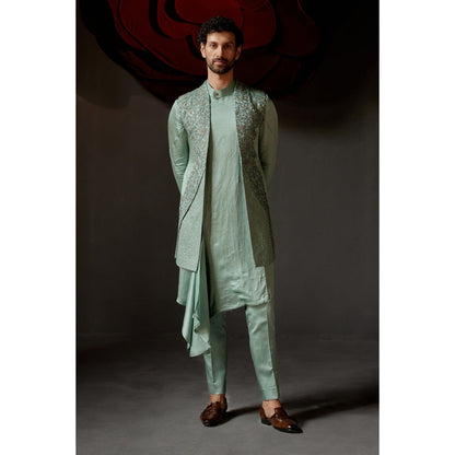 Jatin Malik Chateau Drape Kurta (Set of 2)