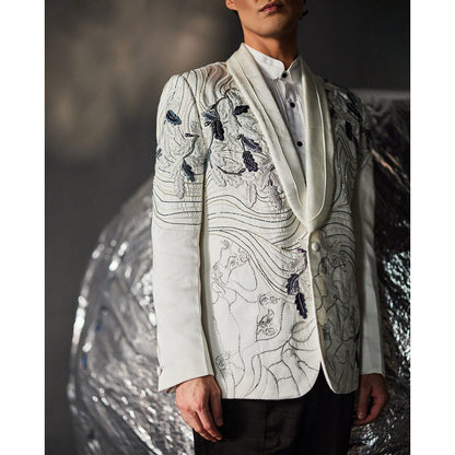 Jatin Malik Glimmer Comp Blazer with Shirt & Trouser (Set of 3)