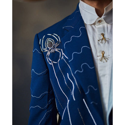 Jatin Malik The Floating Spider Blazer with Shirt & Trouser (Set of 3)