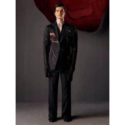 Jatin Malik Poster Blazer with Shirt & Trouser (Set of 3)
