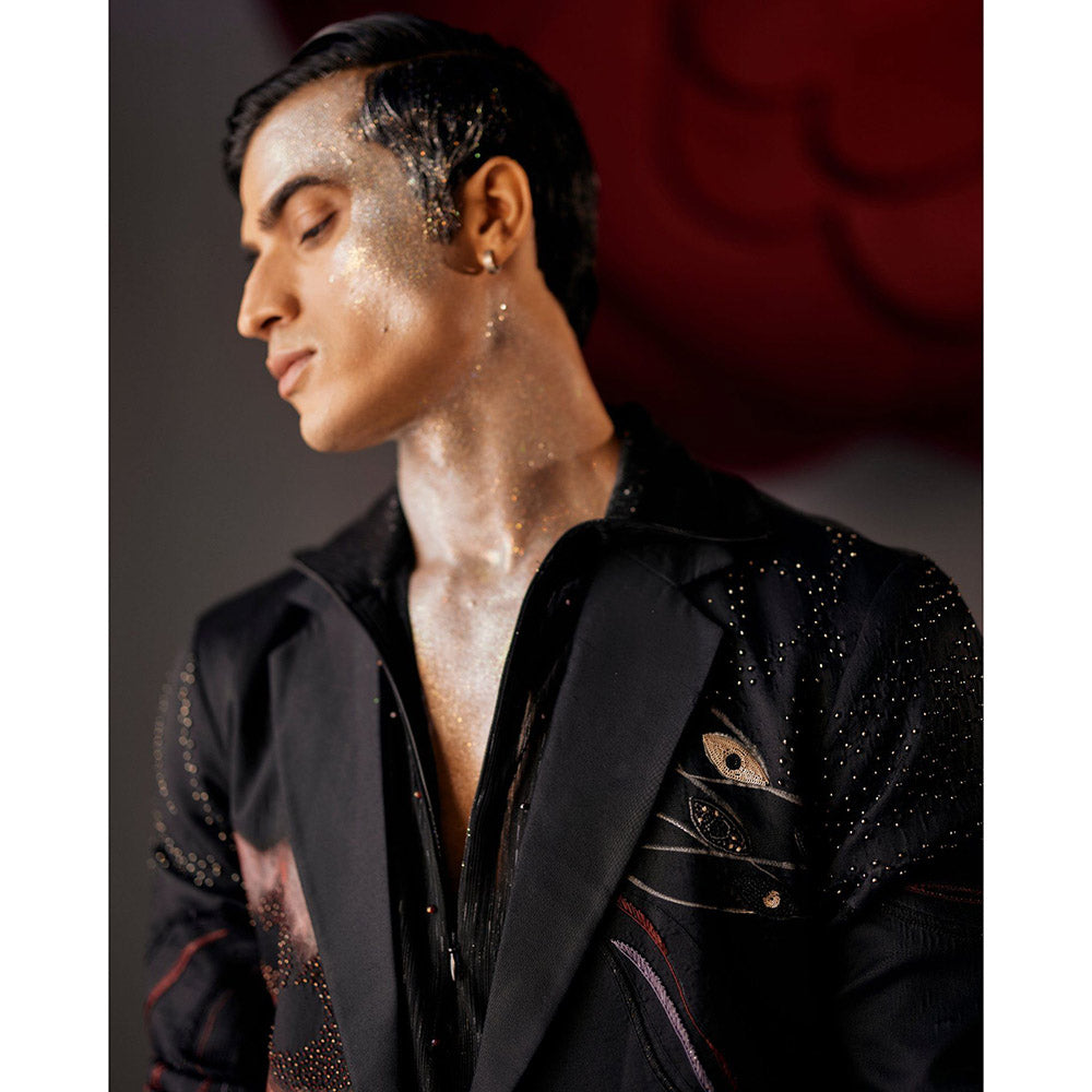 Jatin Malik Poster Blazer with Shirt & Trouser (Set of 3)