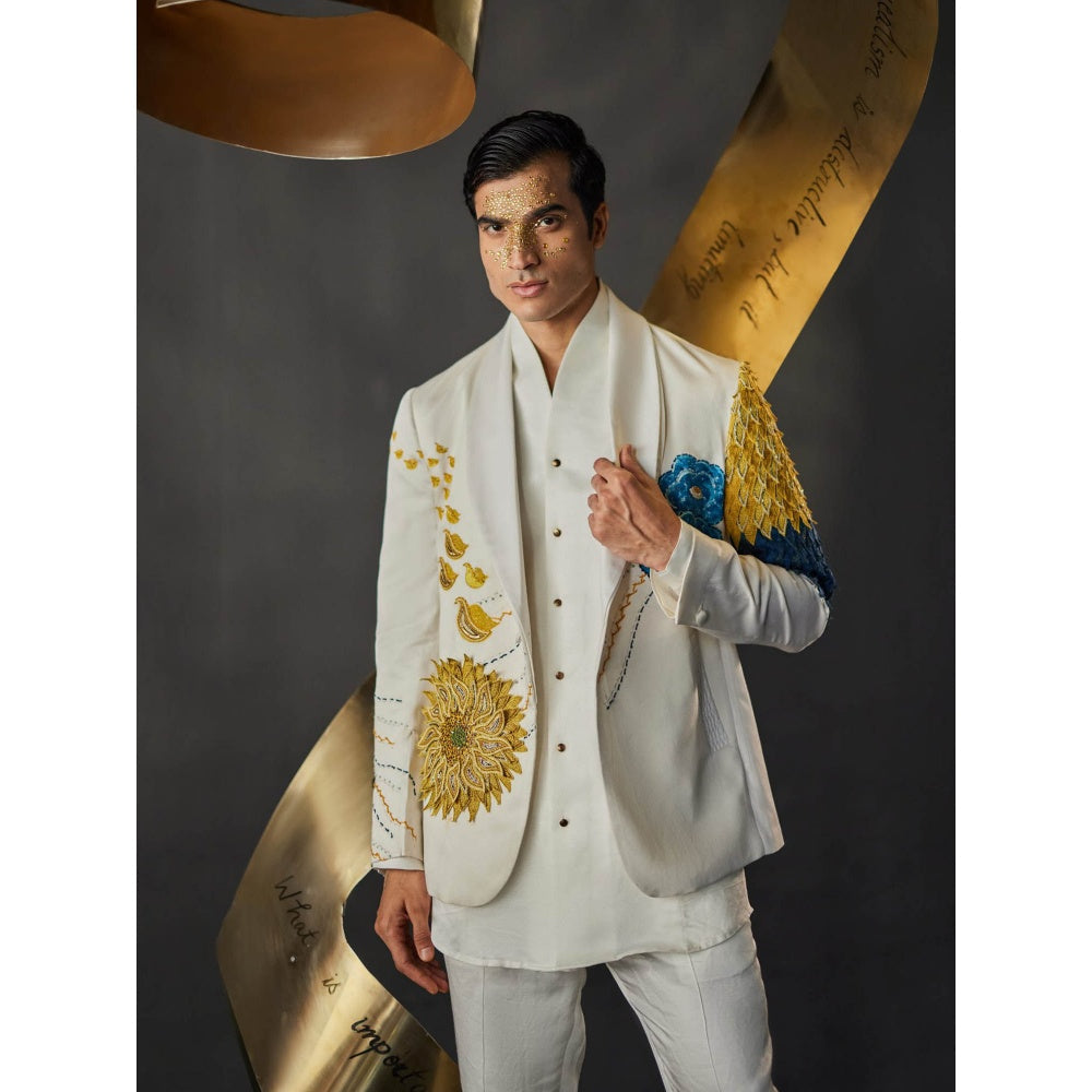 Jatin Malik Petals Gala Blazer with Shirt & Trouser (Set of 3)