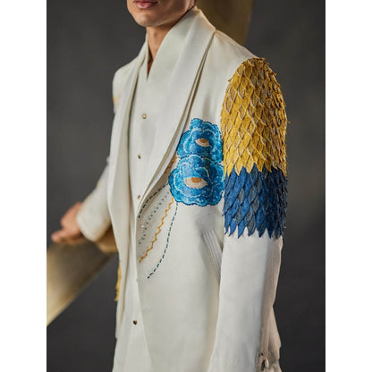 Jatin Malik Petals Gala Blazer with Shirt & Trouser (Set of 3)