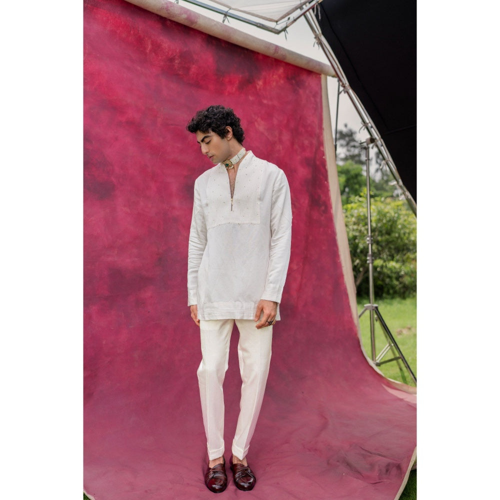 Jatin Malik Dahlia Short Jacket with Kurta and Trouser (Set of 3)