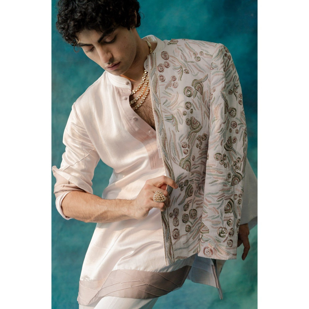 Jatin Malik Springtime Short Jacket with Kurta and Trouser (Set of 3)