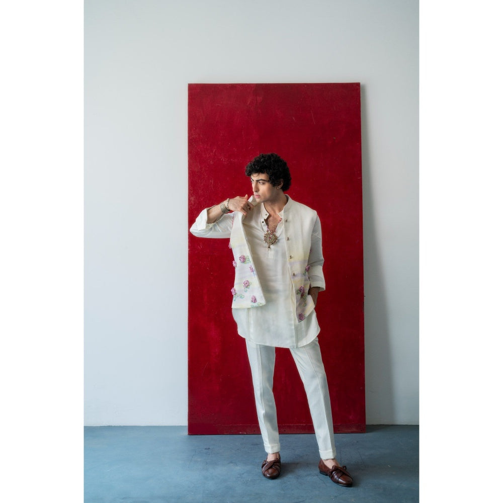 Jatin Malik The Giverny Nehru Jacket with Kurta and Trouser (Set of 3)